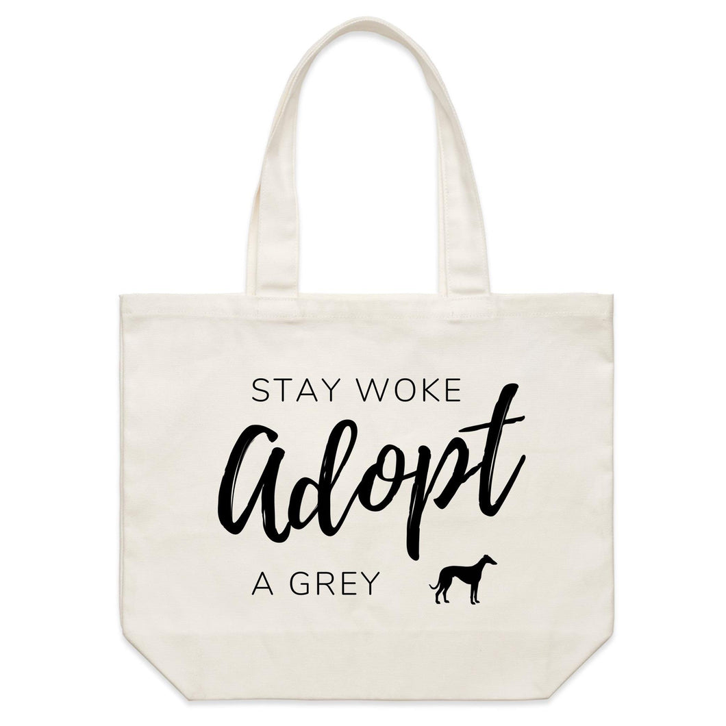 Stay Woke Adopt A Grey - Shoulder Canvas Tote Bag