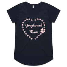 Load image into Gallery viewer, Greyhound Mum Heart Frame -  Women&#39;s Scoop Neck T-Shirt
