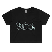 Load image into Gallery viewer, Greyhound Mumma Greyhound Silhouette - Women&#39;s Crop T-Shirt
