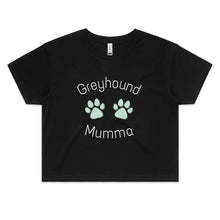 Load image into Gallery viewer, Greyhound Mumma - Women&#39;s Crop T-Shirt
