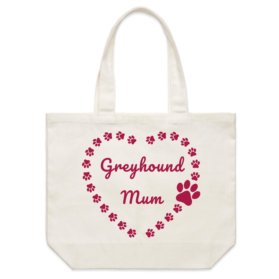 Greyhound Mum Heart Frame - Shoulder Canvas Tote Bag