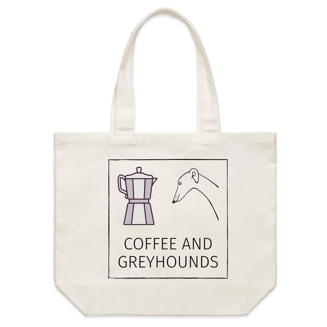 Coffee and Greyhounds - Shoulder Canvas Tote Bag