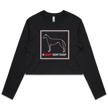 Load image into Gallery viewer, #Adopt Don&#39;t Shop - Women&#39;s Long Sleeve Crop T-Shirt
