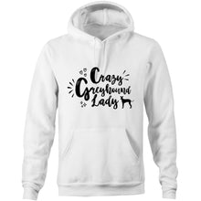 Load image into Gallery viewer, Crazy Greyhound Lady Graphic - Pocket Hoodie Sweatshirt
