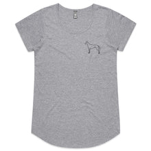 Load image into Gallery viewer, Minimalist Greyhound Outline - Women&#39;s Scoop Neck T-Shirt
