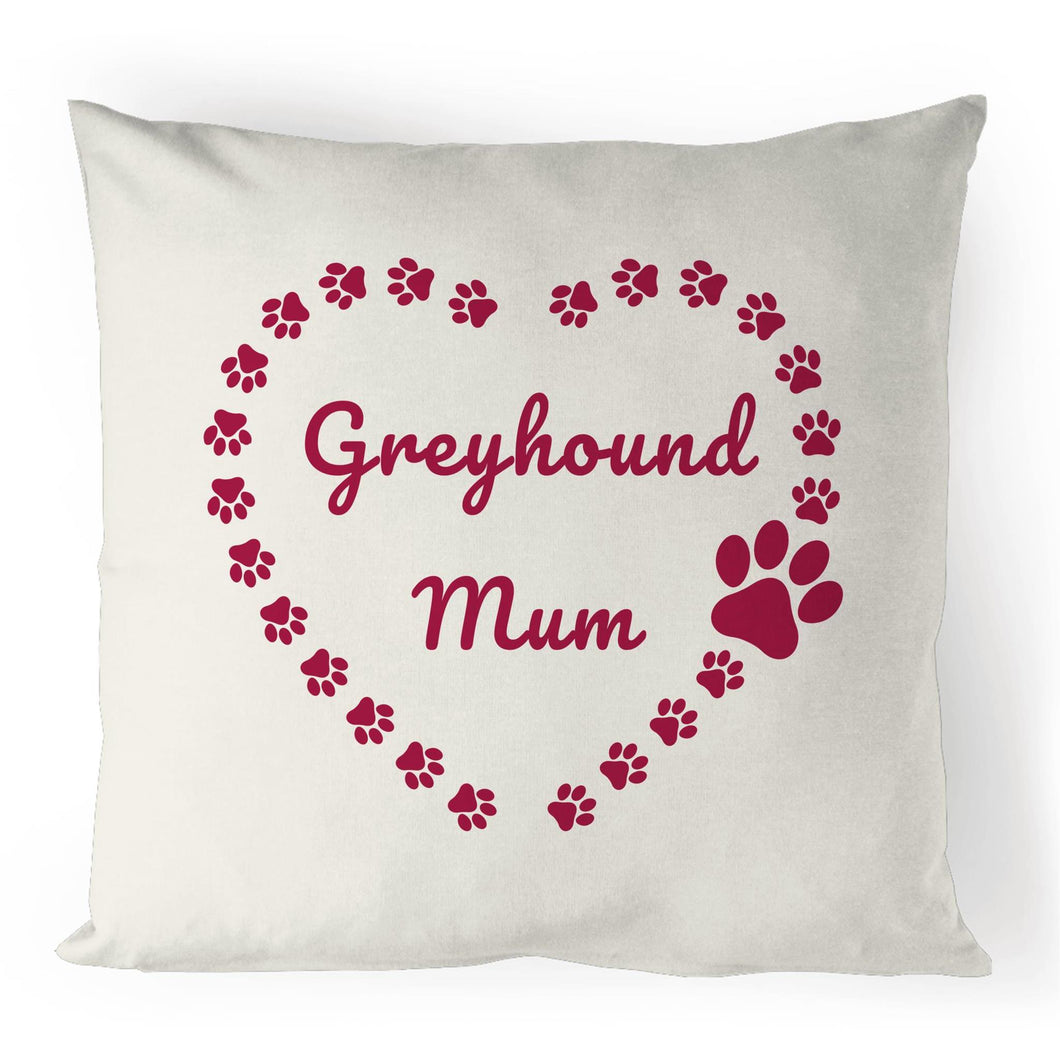 Greyhound Mum Heart Frame - 100% Linen Cushion Cover