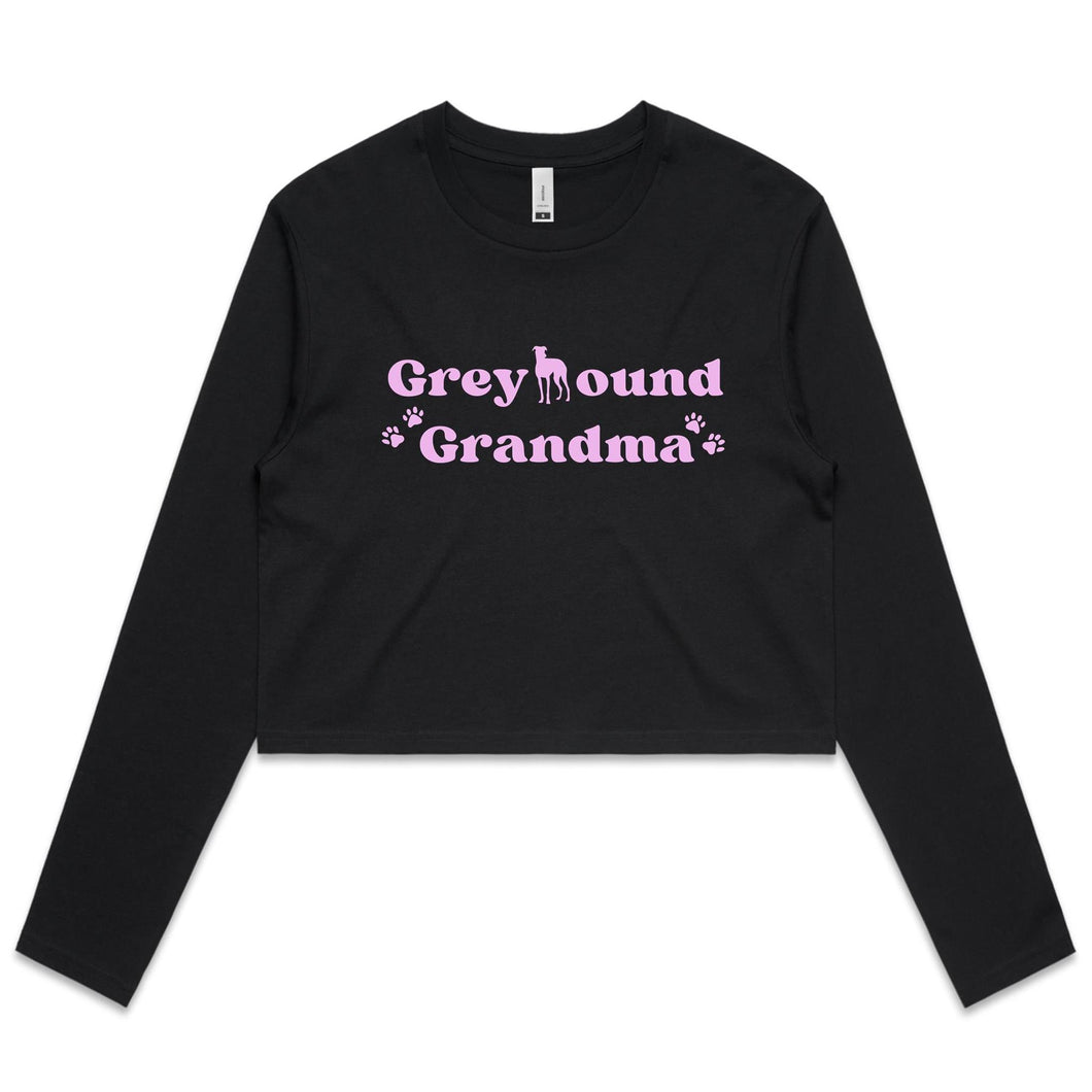 Greyhound Grandma - Women's Long Sleeve Crop T-Shirt