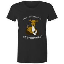 Load image into Gallery viewer, Easily Distracted by Greyhounds Graphic - Women&#39;s Classic T-Shirt
