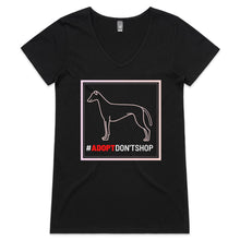 Load image into Gallery viewer, #Adopt Don&#39;t Shop - Women&#39;s V-Neck T-Shirt
