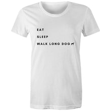 Load image into Gallery viewer, Eat Sleep Walk Long Dog - Women&#39;s Classic T-Shirt
