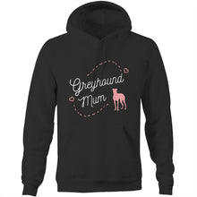 Load image into Gallery viewer, Greyhound Mum Pink Print - Pocket Hoodie Sweatshirt
