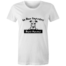 Load image into Gallery viewer, Go Race Yourselves Dumb Humans - Women&#39;s Classic T-Shirt
