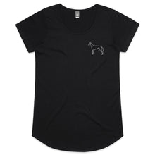 Load image into Gallery viewer, Minimalist Greyhound Outline - Women&#39;s Scoop Neck T-Shirt
