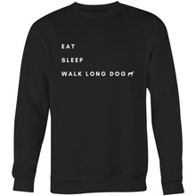 Load image into Gallery viewer, Eat Sleep Walk Long Dog - Crew Sweatshirt
