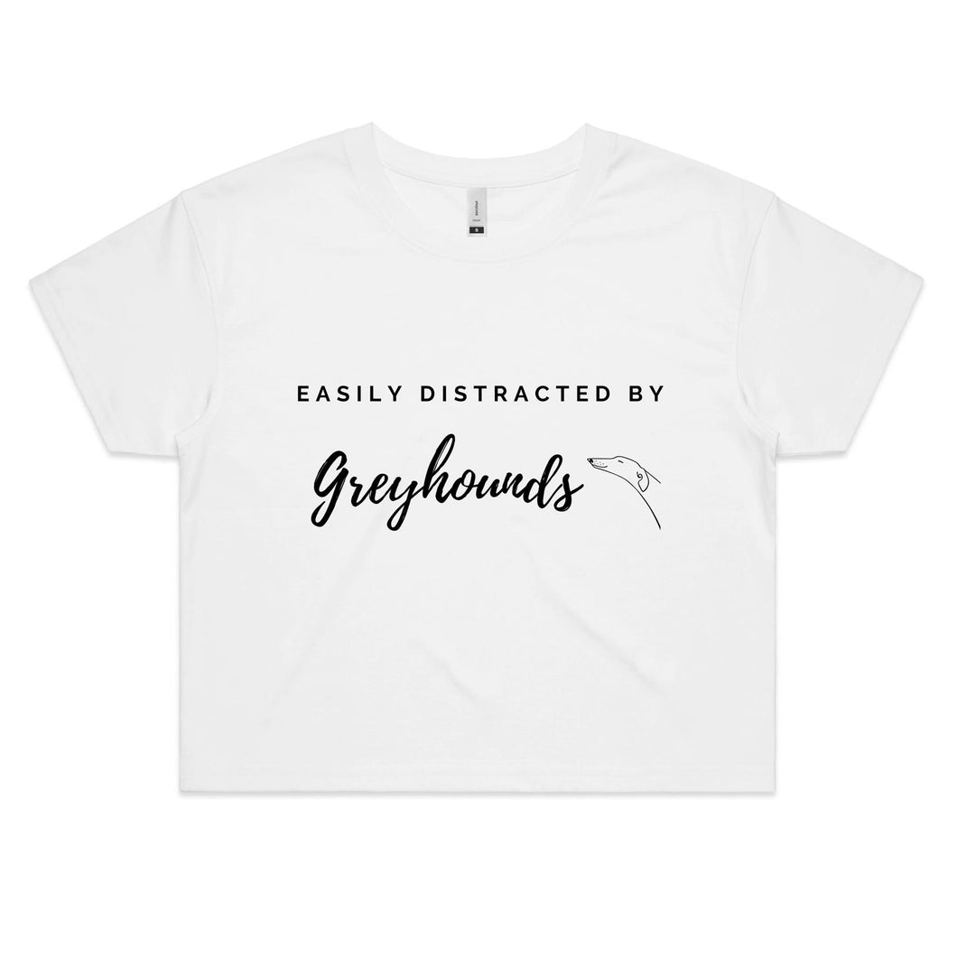 Easily Distracted by Greyhounds - Women's Crop T-Shirt