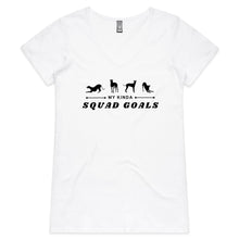 Load image into Gallery viewer, My Kinda Squad Goals - Women&#39;s V-Neck T-Shirt
