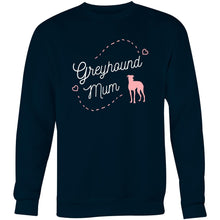 Load image into Gallery viewer, Greyhound Mum Pink Print - Crew Sweatshirt
