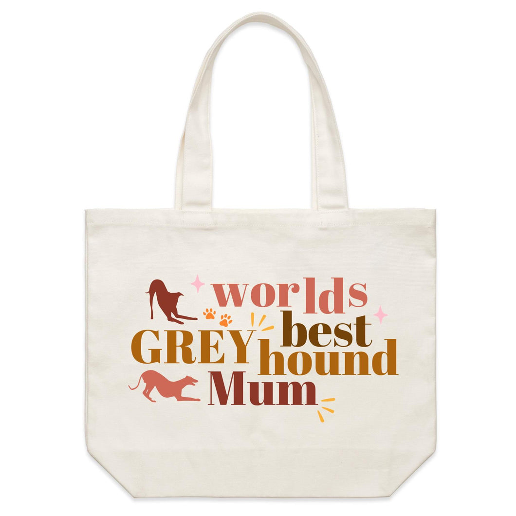 Worlds Best Greyhound Mum - Shoulder Canvas Tote Bag