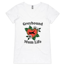 Load image into Gallery viewer, Greyhound Mum Life - Women&#39;s V-Neck T-Shirt
