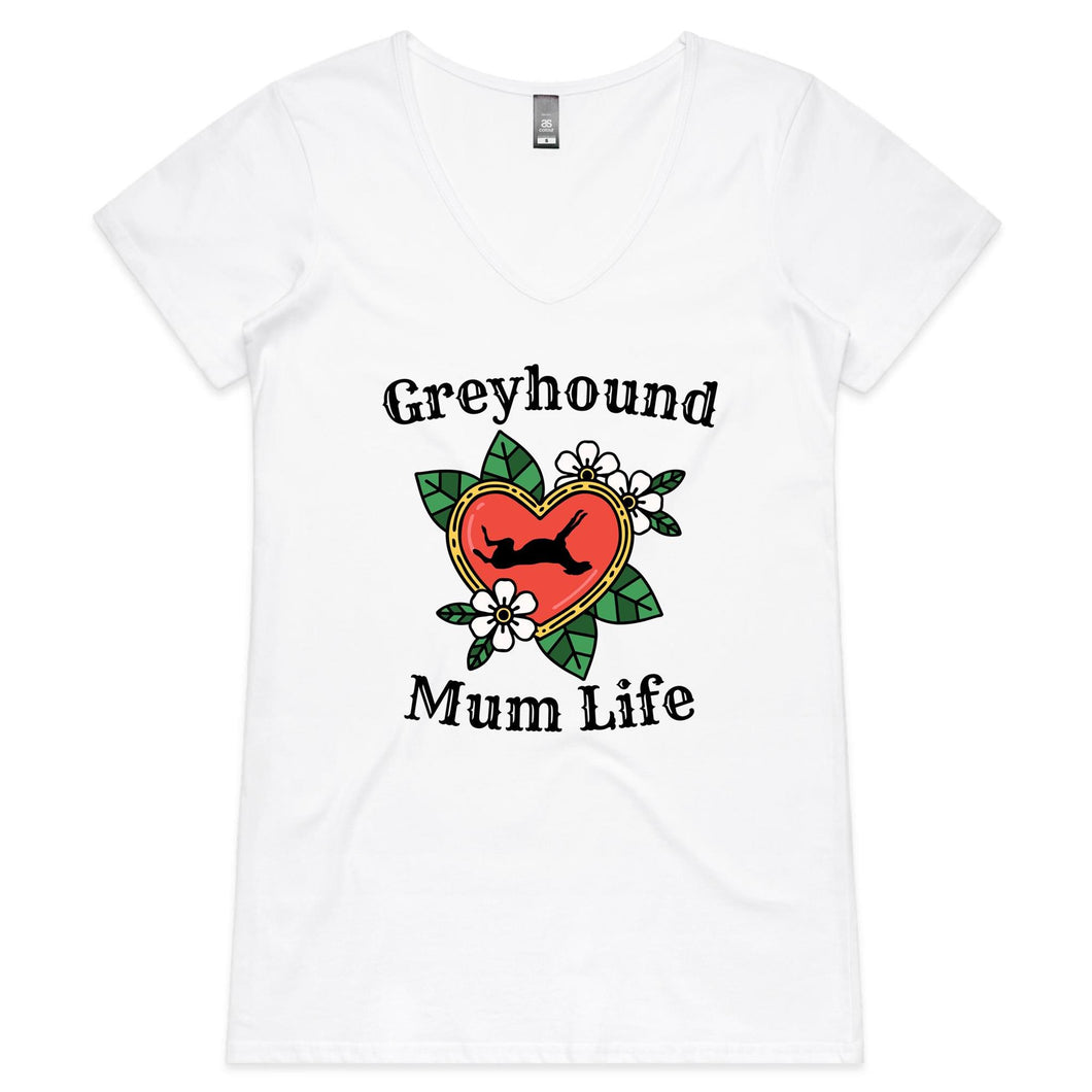 Greyhound Mum Life - Women's V-Neck T-Shirt