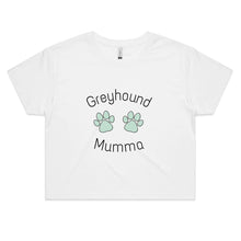 Load image into Gallery viewer, Greyhound Mumma - Women&#39;s Crop T-Shirt
