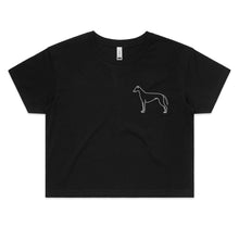 Load image into Gallery viewer, Minimalist Greyhound Outline -  Women&#39;s Crop T-Shirt
