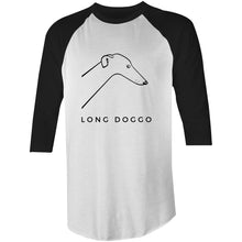 Load image into Gallery viewer, Long Doggo - 3/4 Sleeve Raglan T-Shirt
