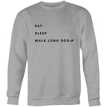 Load image into Gallery viewer, Eat Sleep Walk Long Dog - Crew Sweatshirt
