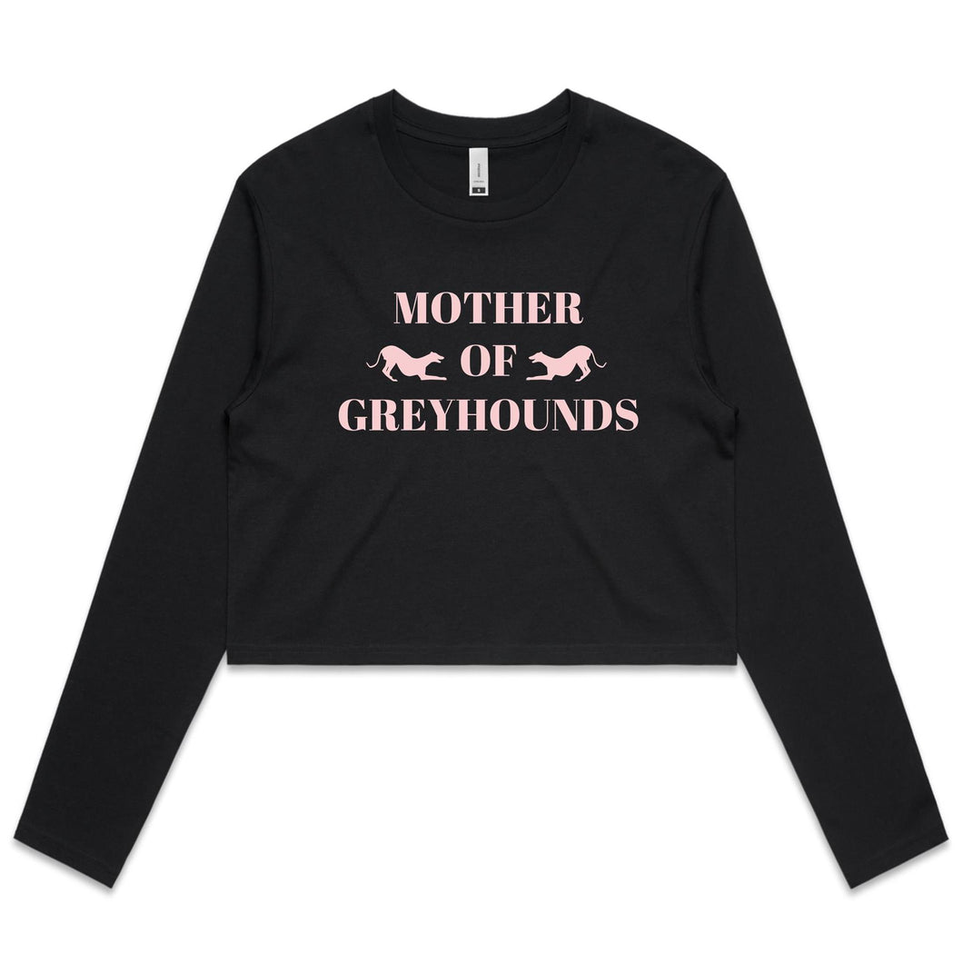 Mother of Greyhounds - Women's Long Sleeve Crop T-Shirt