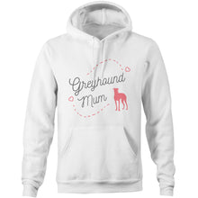 Load image into Gallery viewer, Greyhound Mum Pink Print - Pocket Hoodie Sweatshirt
