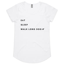 Load image into Gallery viewer, Eat Sleep Walk Long Dog - Women&#39;s Scoop Neck T-Shirt
