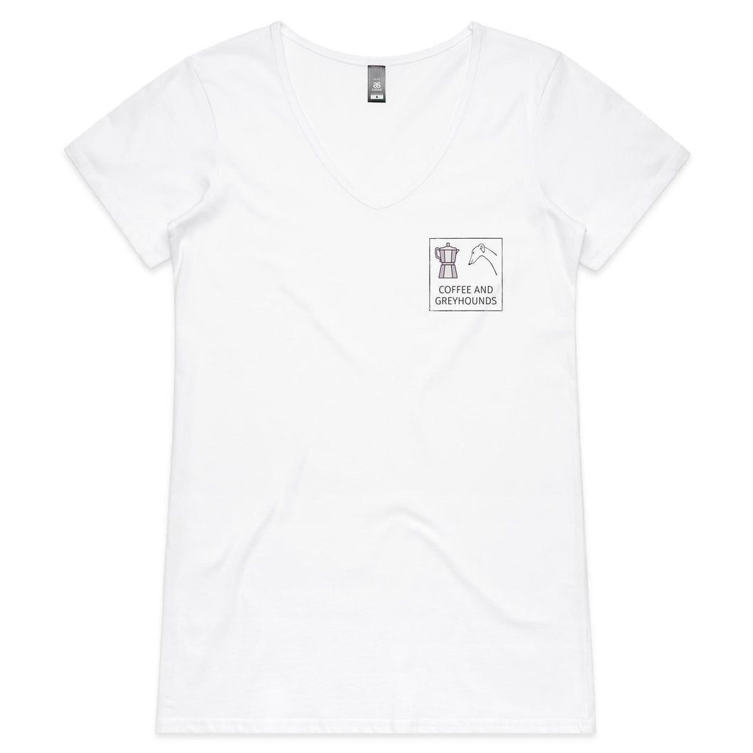 Coffee and Greyhounds - Women's V-Neck T-Shirt