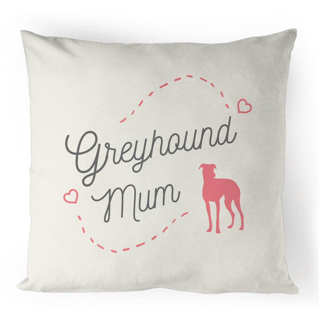 Greyhound Mum Pink Print - 100% Linen Cushion Cover