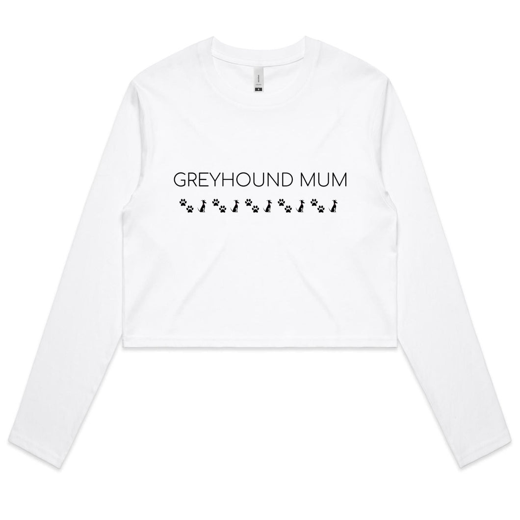 Greyhound Mum - Women's Long Sleeve Crop T-Shirt