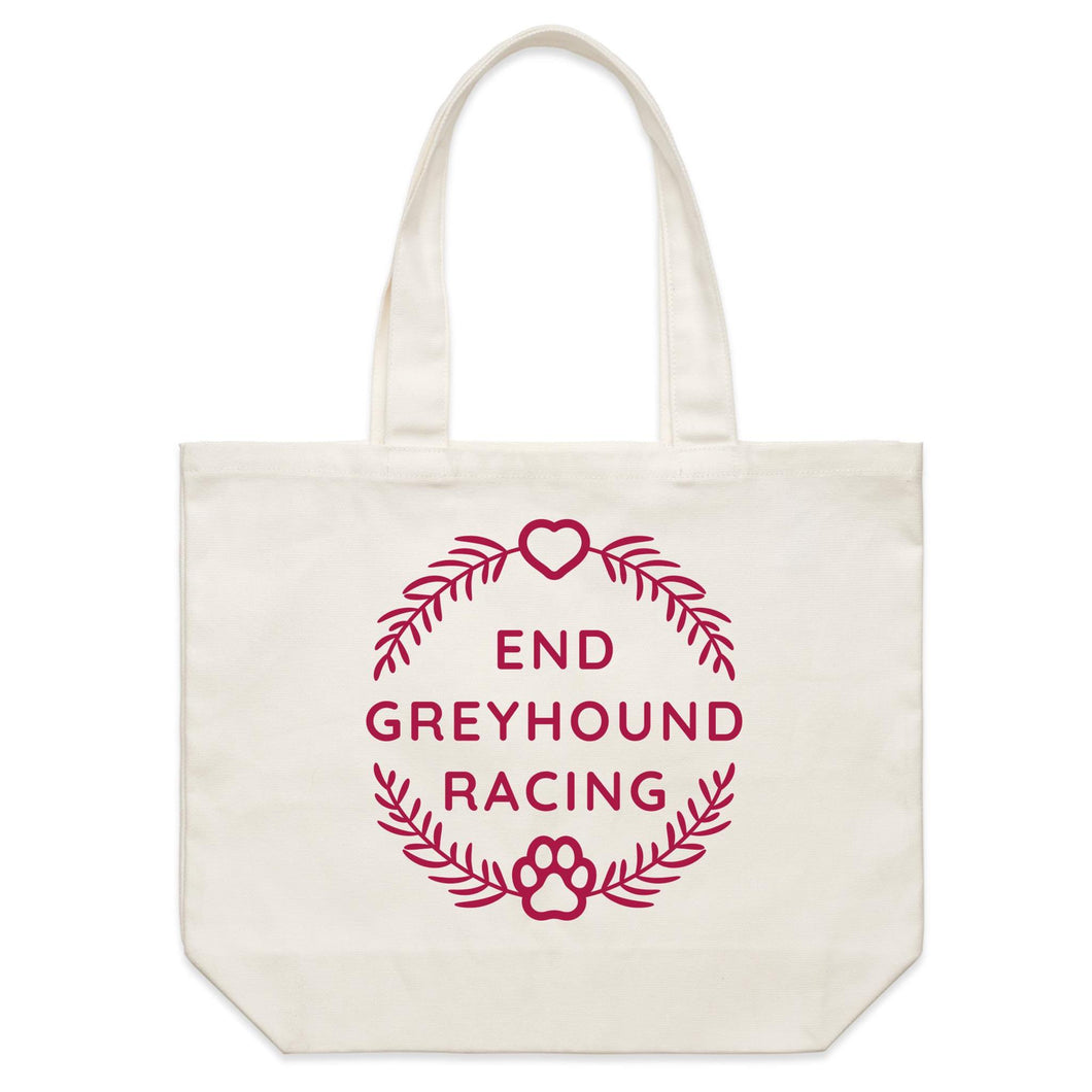 End Greyhound Racing Wreath - Shoulder Canvas Tote Bag