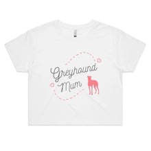 Load image into Gallery viewer, Greyhound Mum Pink Print - Women&#39;s Crop T-Shirt
