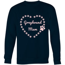 Load image into Gallery viewer, Greyhound Mum Heart Frame - Crew Sweatshirt
