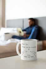 Load image into Gallery viewer, Dear Dad Thank You For Rescuing Us - Personalised White Glossy Mug
