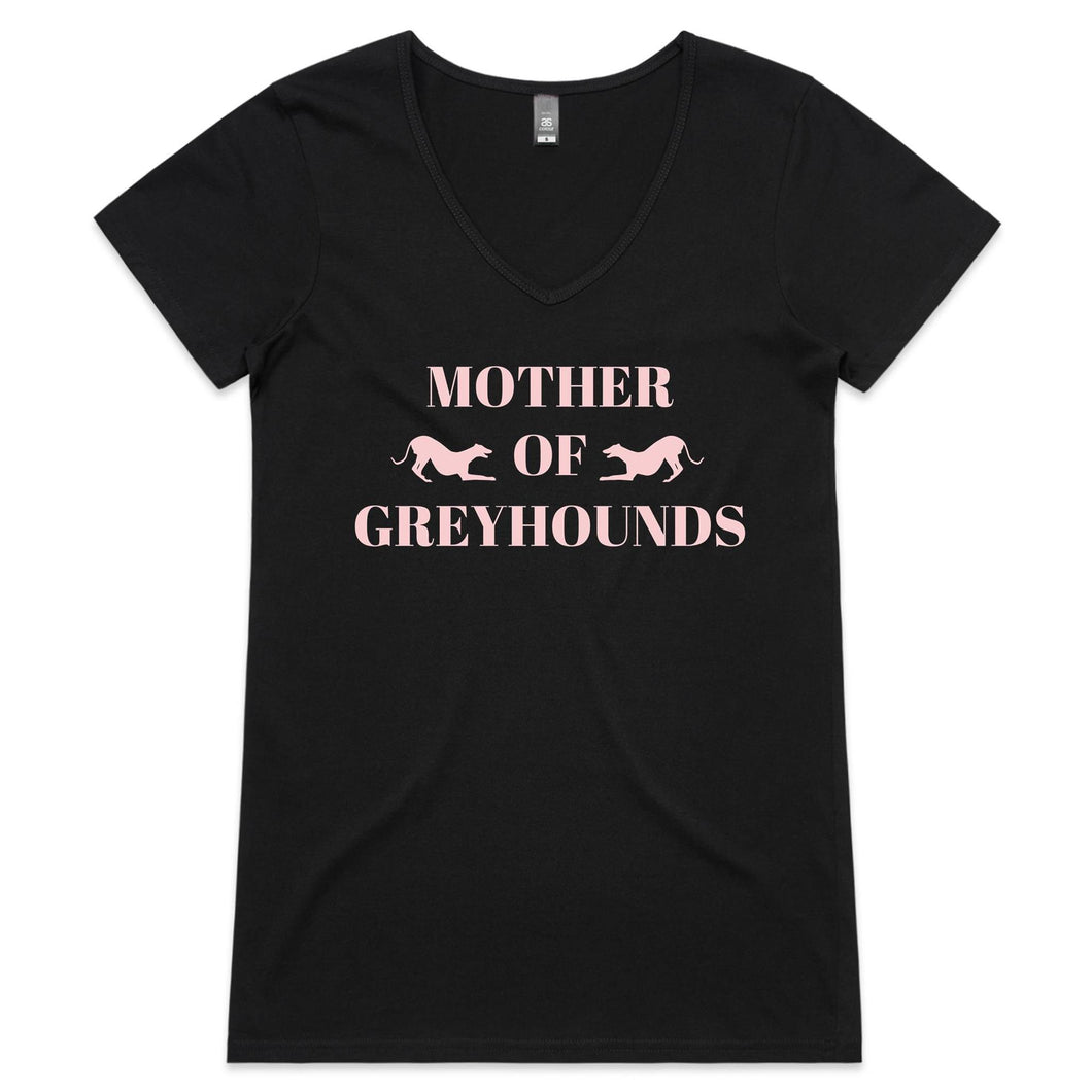 Mother of Greyhounds - Women's V-Neck T-Shirt