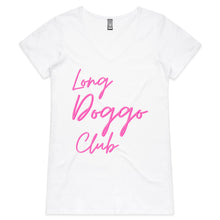 Load image into Gallery viewer, Long Doggo Club - Women&#39;s V-Neck T-Shirt
