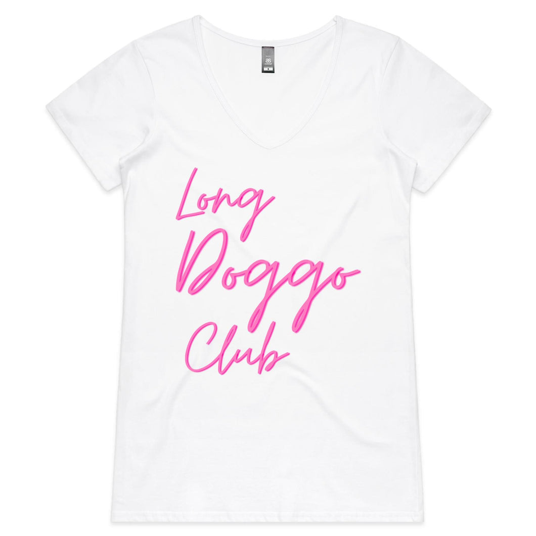 Long Doggo Club - Women's V-Neck T-Shirt