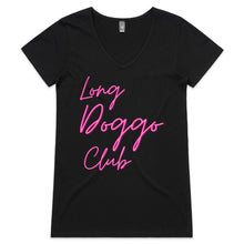 Load image into Gallery viewer, Long Doggo Club - Women&#39;s V-Neck T-Shirt
