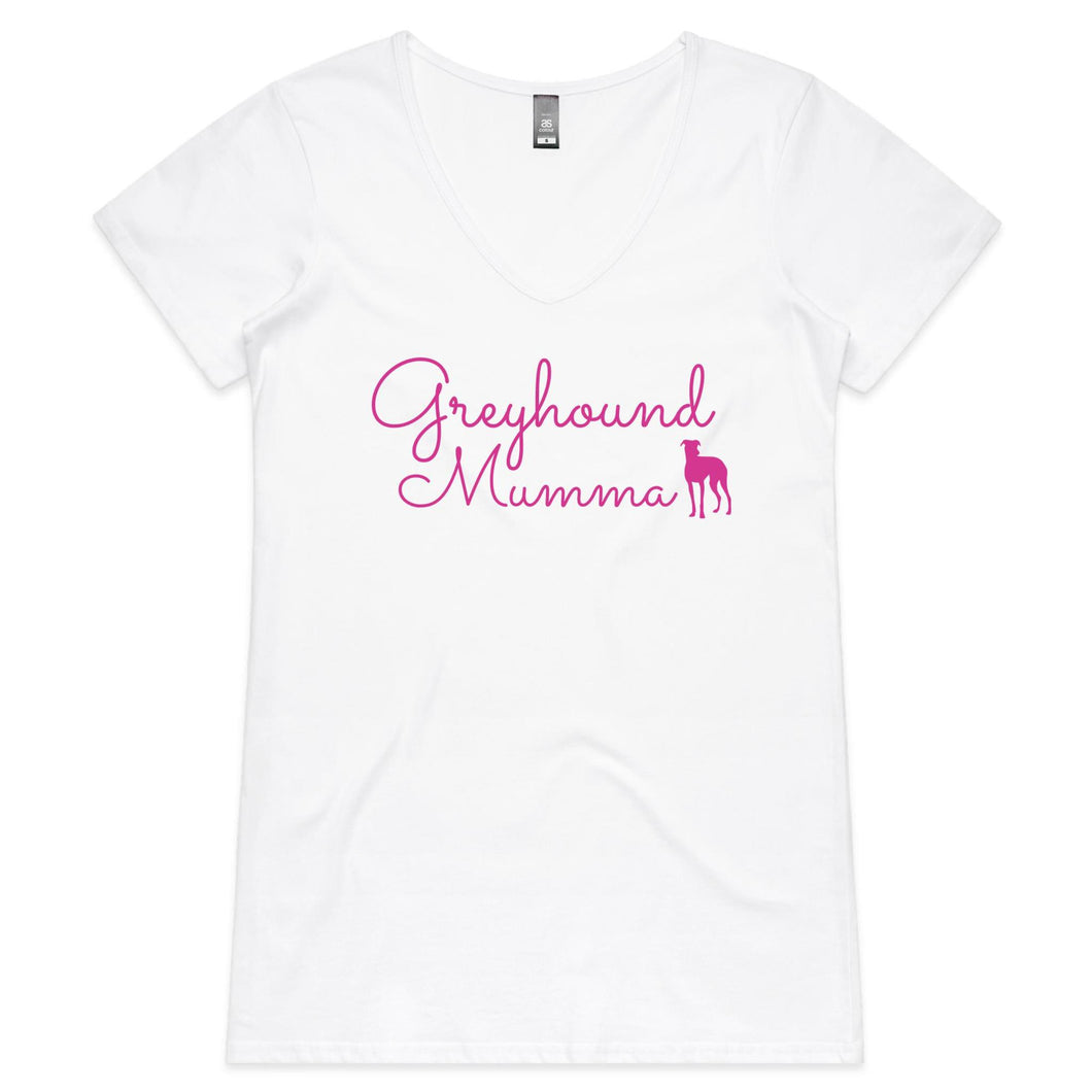 Greyhound Mumma Greyhound Silhouette - Women's V-Neck T-Shirt