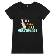 Load image into Gallery viewer, My Kids Are Greyhounds - Women&#39;s V-Neck T-Shirt
