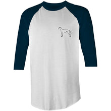 Load image into Gallery viewer, Minimalist Greyhound - 3/4 Sleeve Raglan T-Shirt
