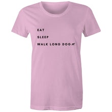 Load image into Gallery viewer, Eat Sleep Walk Long Dog - Women&#39;s Classic T-Shirt
