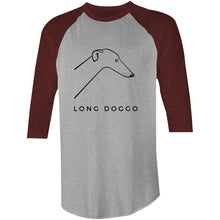 Load image into Gallery viewer, Long Doggo - 3/4 Sleeve Raglan T-Shirt
