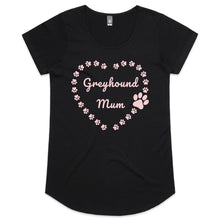 Load image into Gallery viewer, Greyhound Mum Heart Frame -  Women&#39;s Scoop Neck T-Shirt
