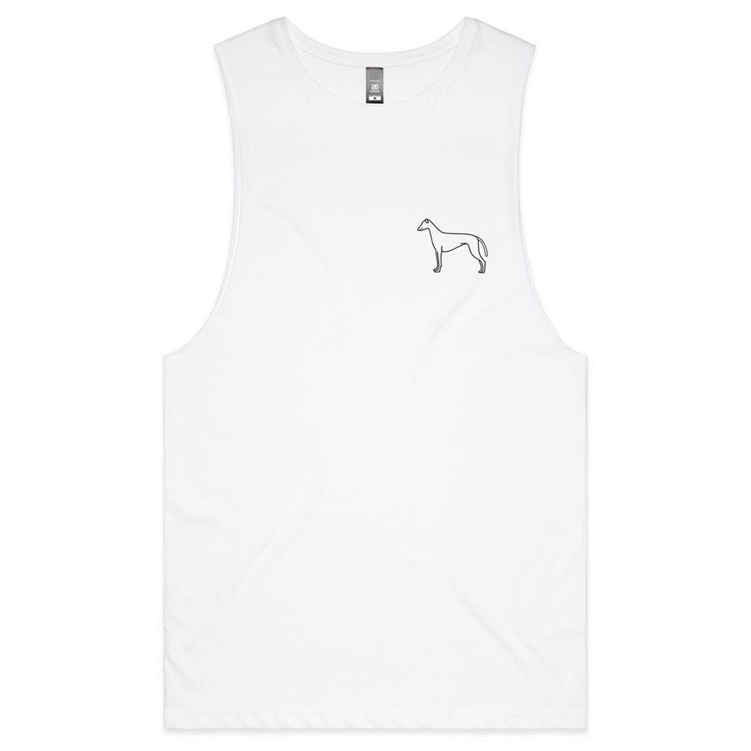 Minimalist Greyhound Outline - Men's Tank Top Tee