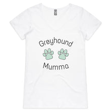 Load image into Gallery viewer, Greyhound Mumma - Women&#39;s V-Neck T-Shirt
